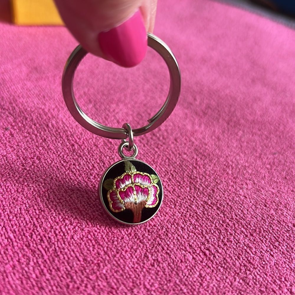 Adorable Enamel Floral Keychain